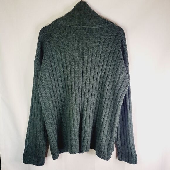 Lord & Taylor Cozy Pine Green Ribbed Sweater - Picture 5 of 10